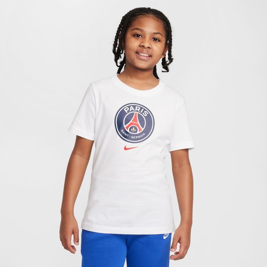 Paris Saint Germain T-Shirt Crest - White Kids-SoccerKits Hub | Buy Soccer Jerseys Online